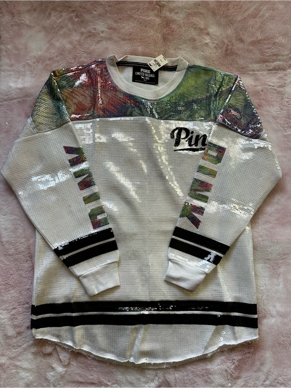 SM - Rainbow Bling Jersey Limited Release 001 - Victoria’s Secret VS Pink NWT - Picture 2 of 3